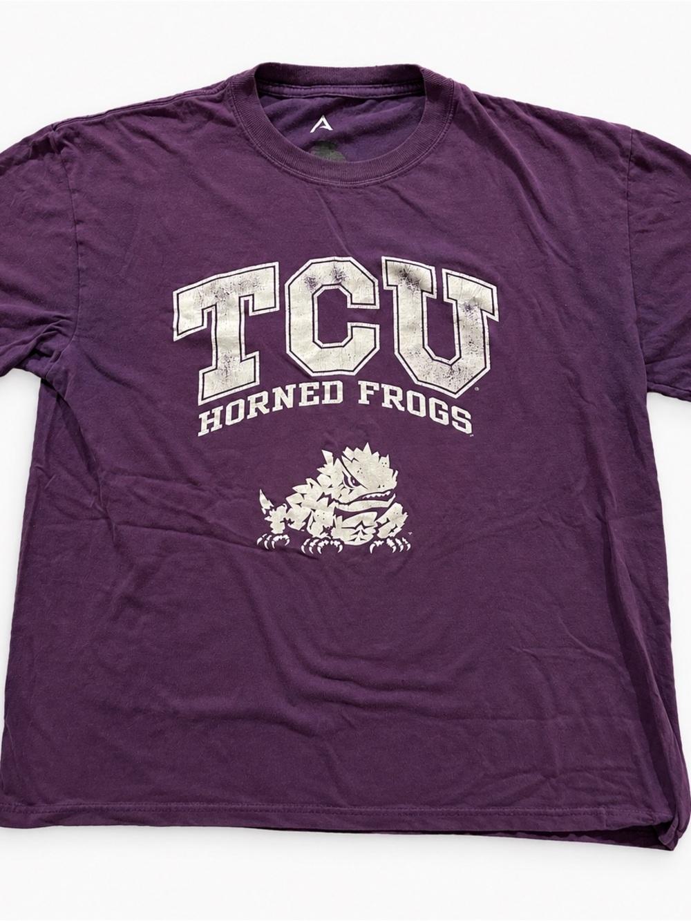 Vintage Distressed TCU Horned Frogs Purple Graphic Shirt College Fan Apparel